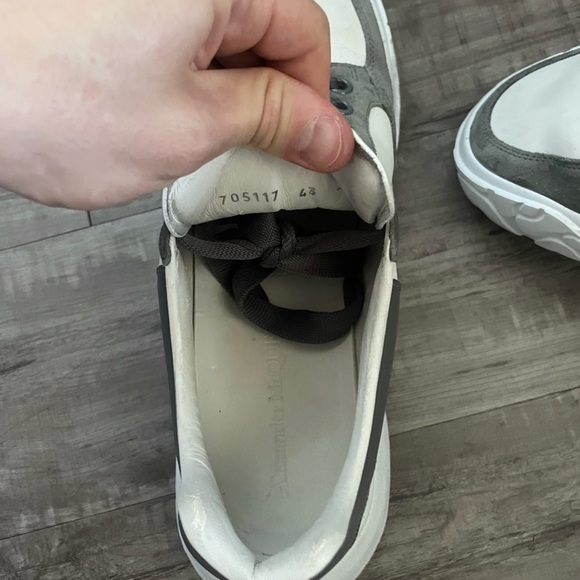 Alexander McQueen Oversized Court Trainer in White/Arctic Grey, Sz 10 - Picture 10 of 11
